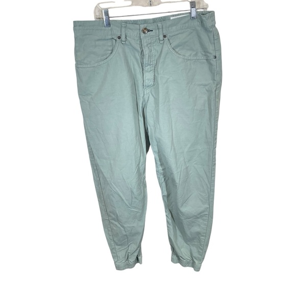 Rag & Bone buttonfly casual pants Seagram green women’s 33 cinched ankle - Picture 1 of 9